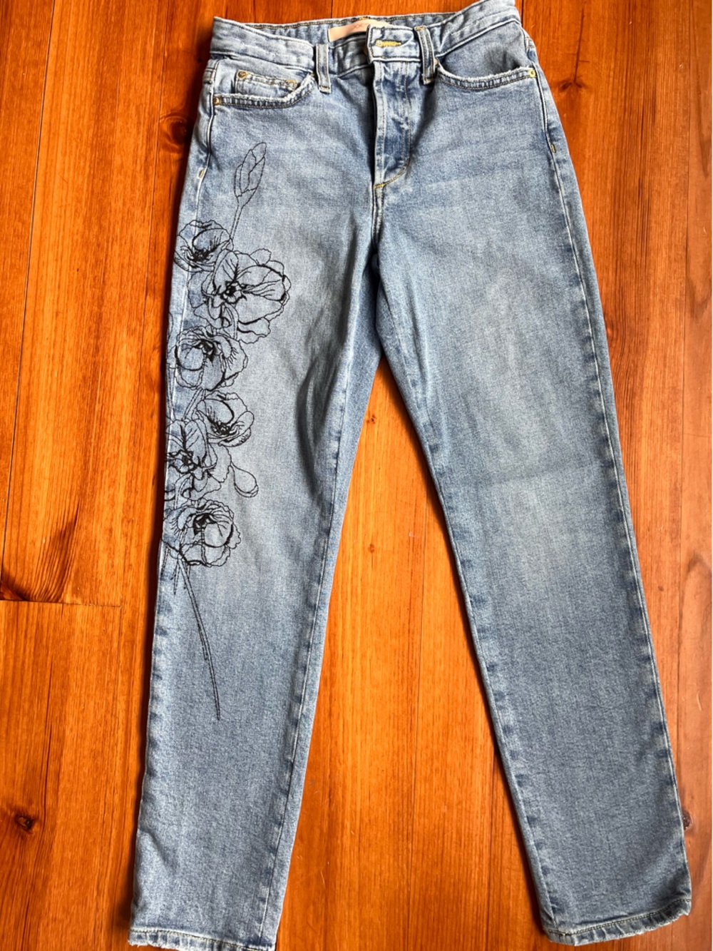 Joe's Jeans “The Smith” Embroidered Highrise Straight Ankle - Women’s Size 24